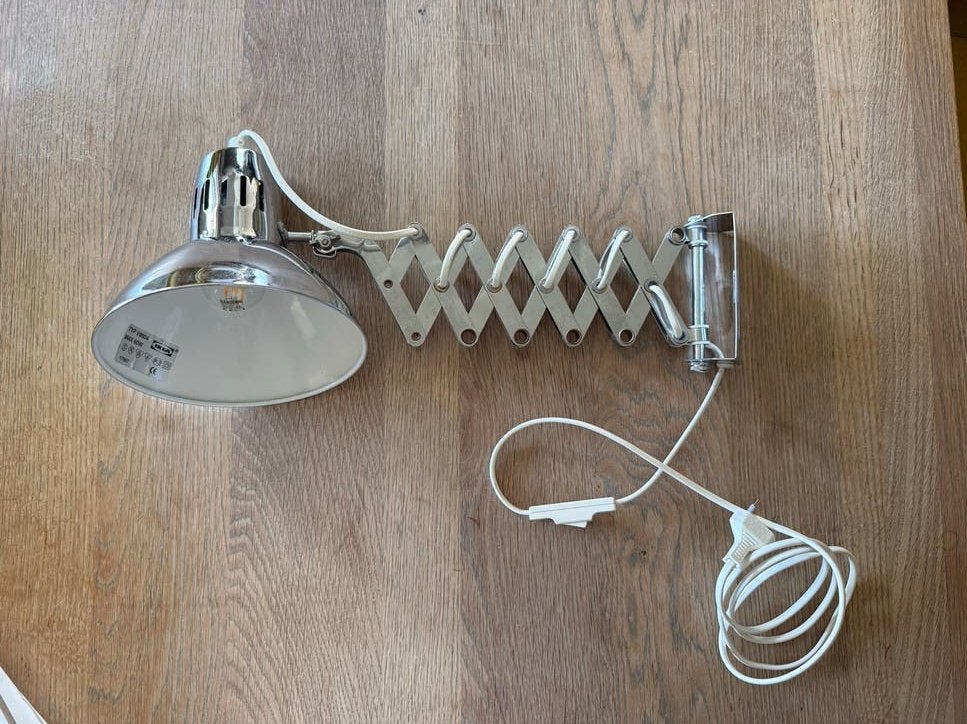 IKEA bureaulamp vintage look, Gebruikt, IKEA, Zilver, Ophalen