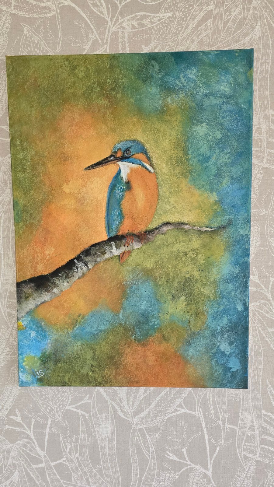 Kleurrijk IJsvogel Schilderij op Canvas, Ophalen of Verzenden, Nieuw, Schilderij