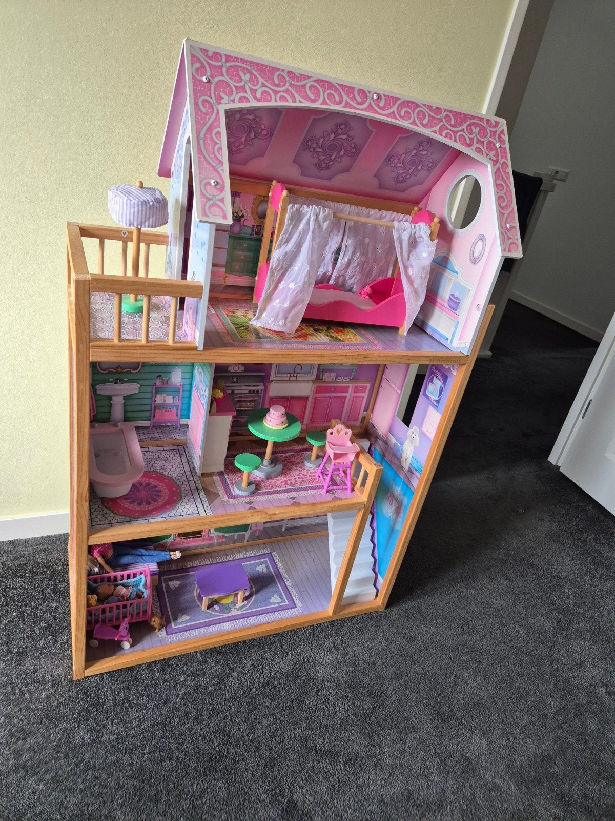 Kidkraft Houten Poppenhuis Ava - Compleet met Meubels, Ophalen, Zo goed als nieuw, Barbie
