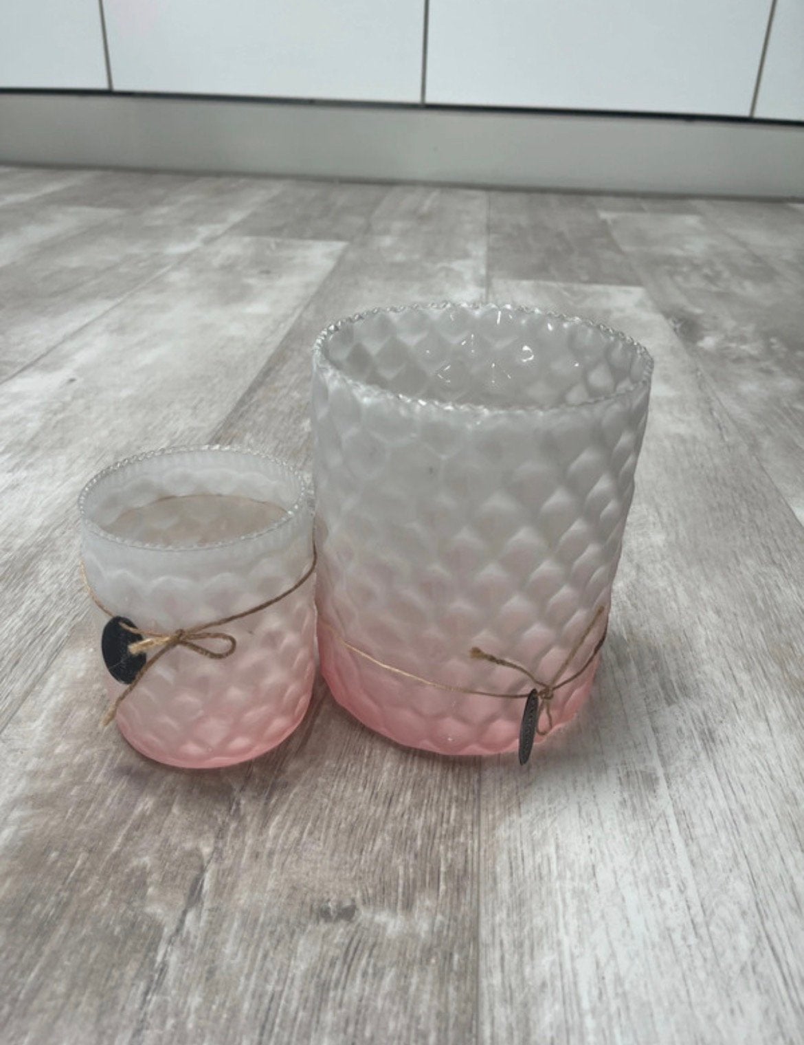 Riverdale Waxinelichthouders - Roze/Wit (Set van 2), Ophalen, Roze, Zo goed als nieuw, Modern