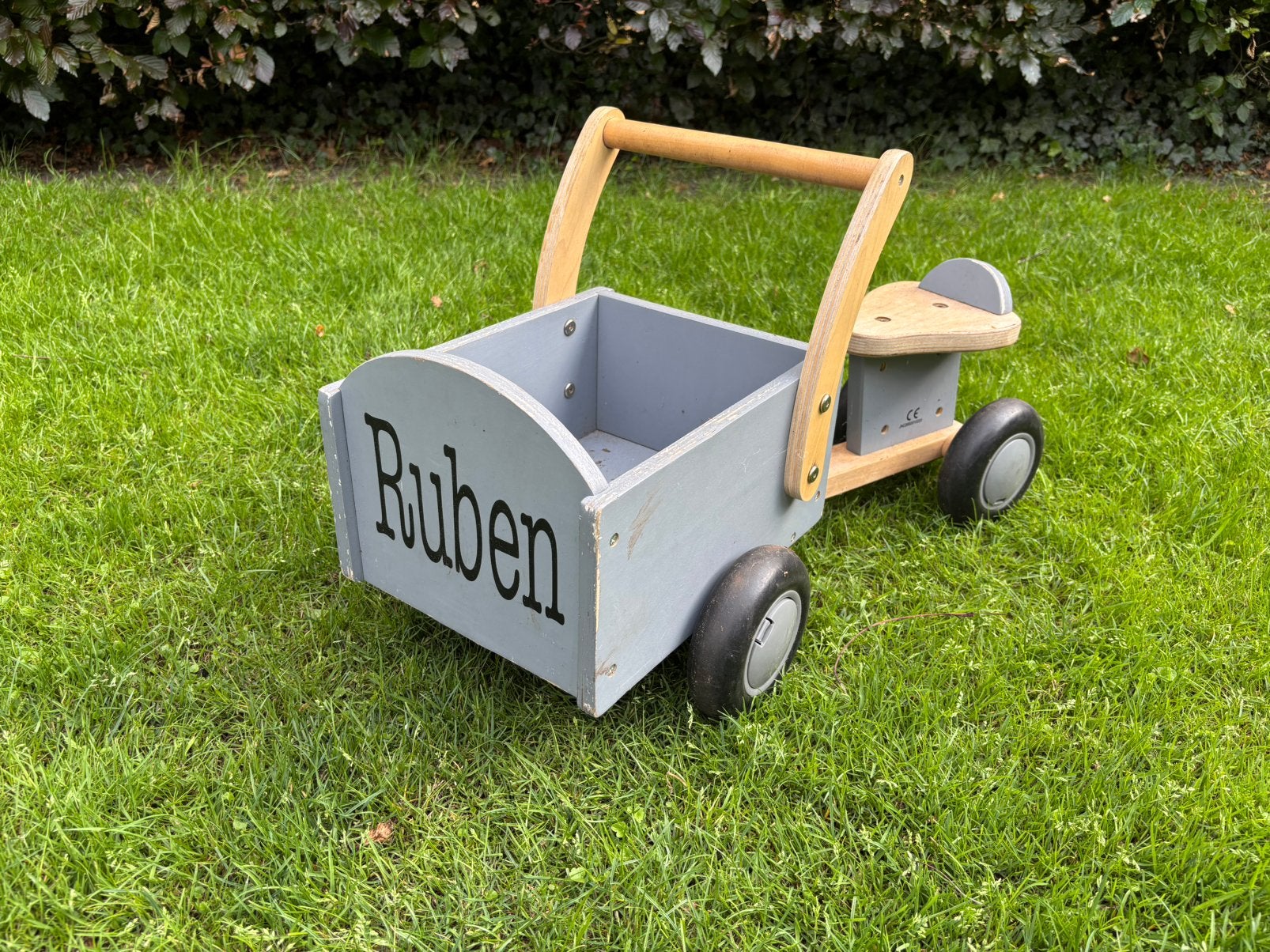 Houten loop bakfietsje, Kinderen en Baby's, Ophalen, Gebruikt, Loopfiets