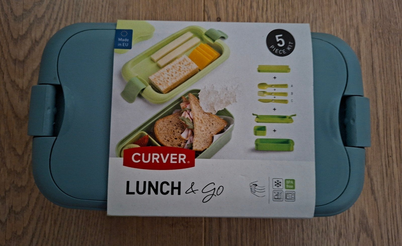 Curver Lunch & Go Broodtrommel - 5-delige set (blauw), Blauw, Kunststof, Nieuw, Ophalen of Verzenden