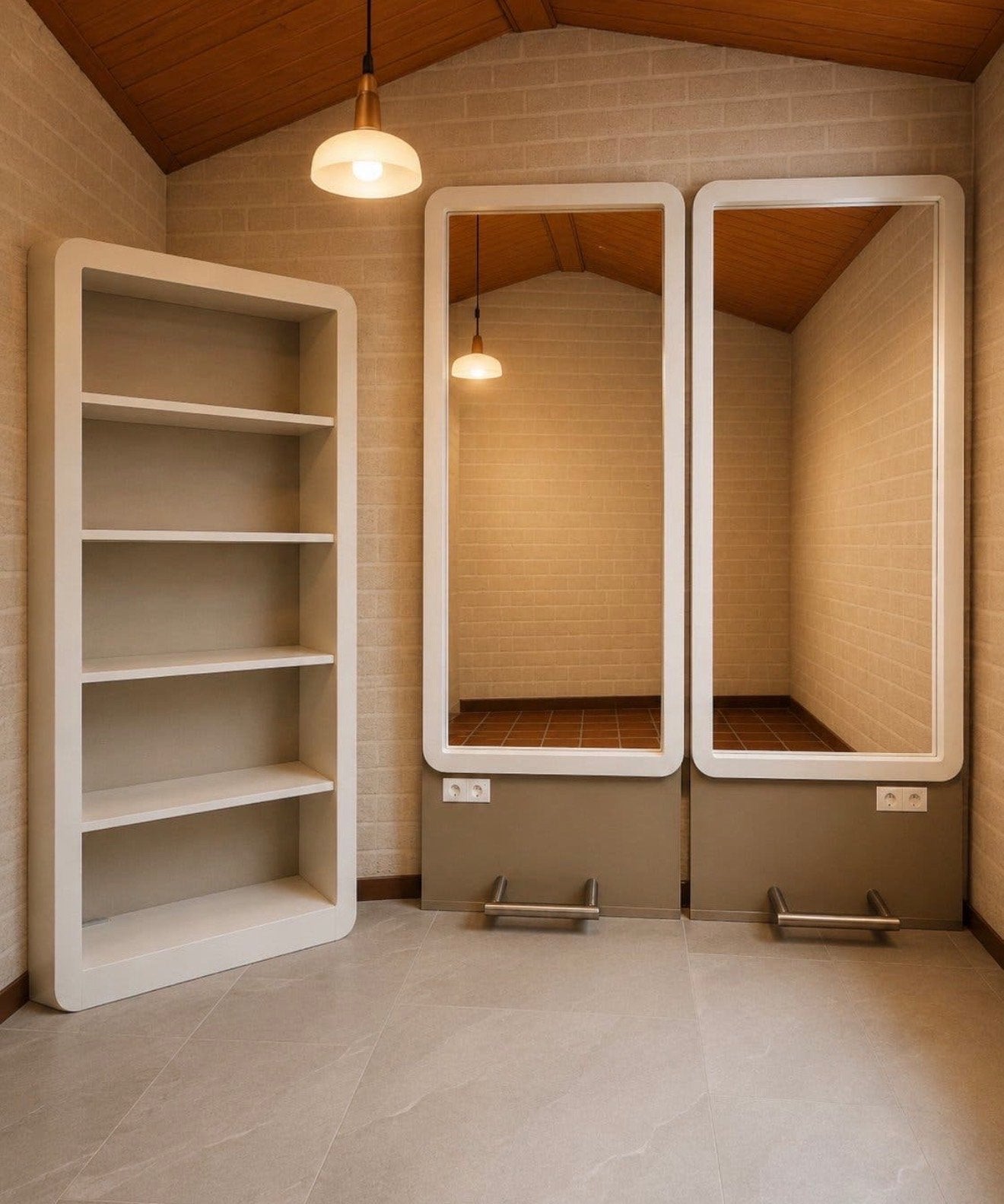 Complete Kapsalon Inrichting: Kast en 2 Spiegels met LED, Ophalen