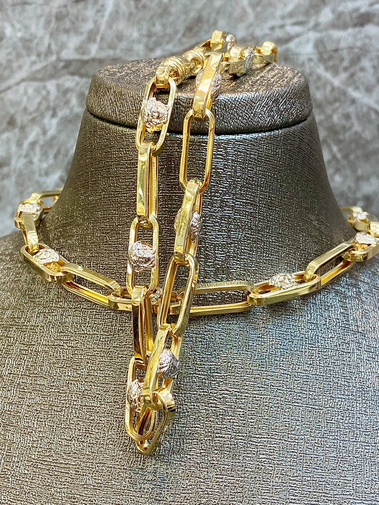 14k Gouden Bicolor Ketting, Ophalen of Verzenden, Nieuw, Goud