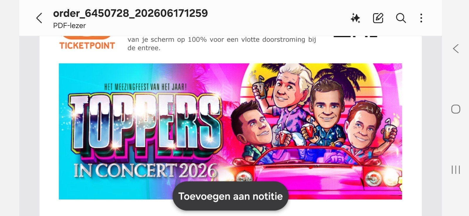 Toppers 2026 tickets zaterdag met voetbal kijken, Eén persoon
