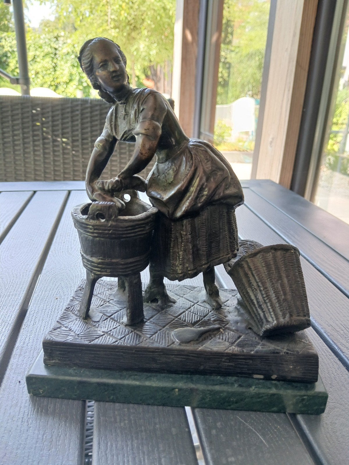 Bronzen beeld was vrouw, Antiek en Kunst, Ophalen of Verzenden