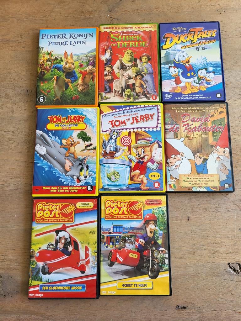 DVD kids pieter post konijn ducktales tom en jerry shrek, Cd's en Dvd's, Alle leeftijden, Ophalen of Verzenden, Zo goed als nieuw