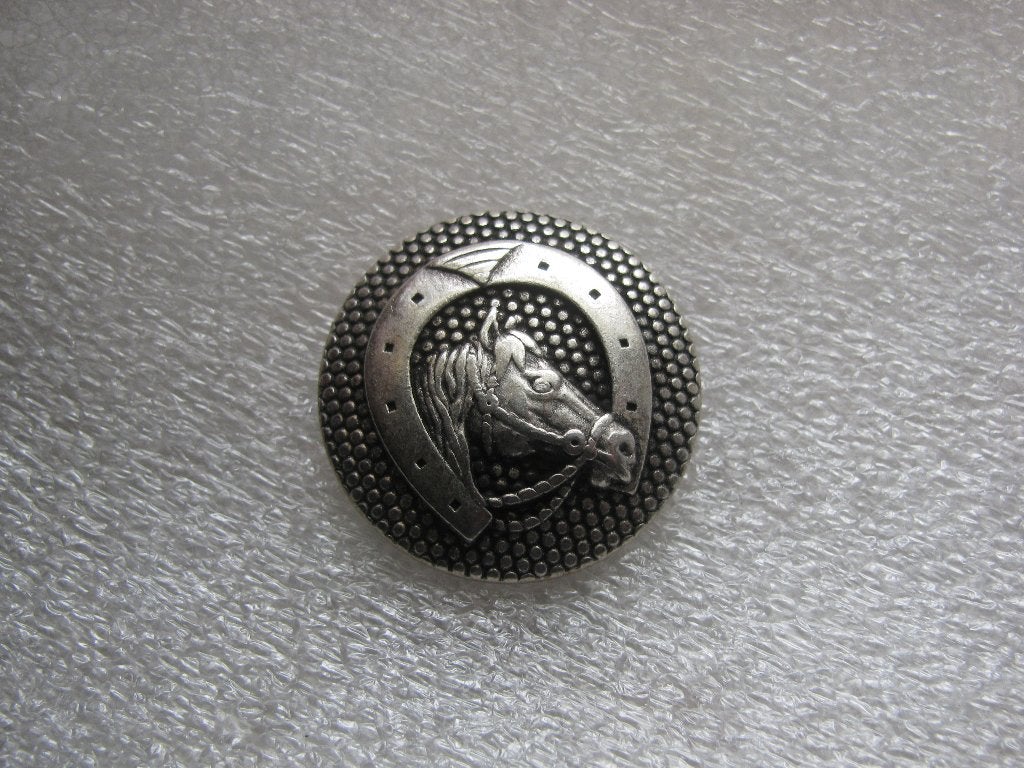 Metalen Knoop met Paard - 2.5 cm, Verzenden, Zo goed als nieuw, Knoop of Knopen