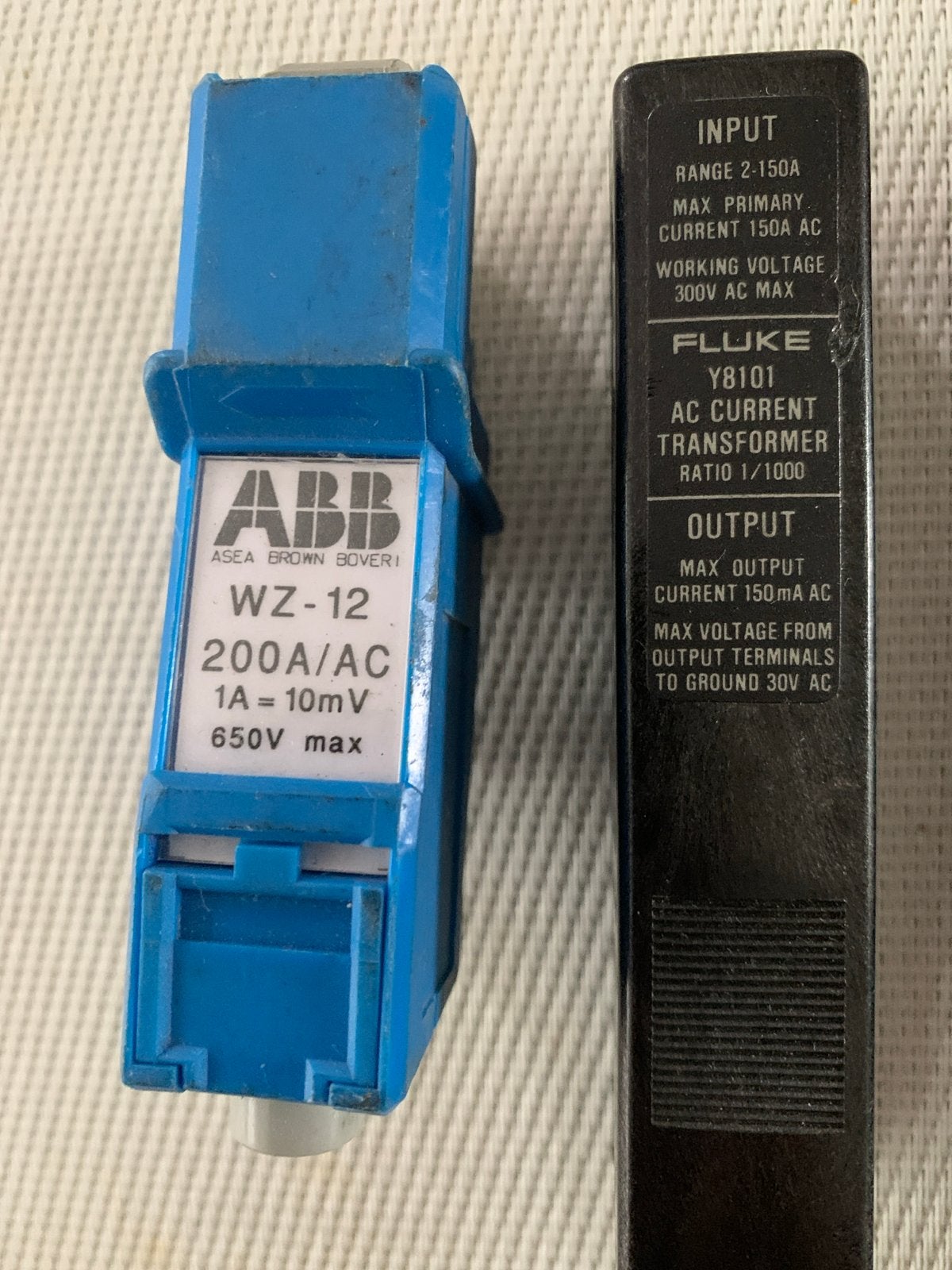 ABB WZ-12 & Fluke Y8101 Stroomtransformatoren, Ophalen of Verzenden, Zo goed als nieuw, Elektriciteit