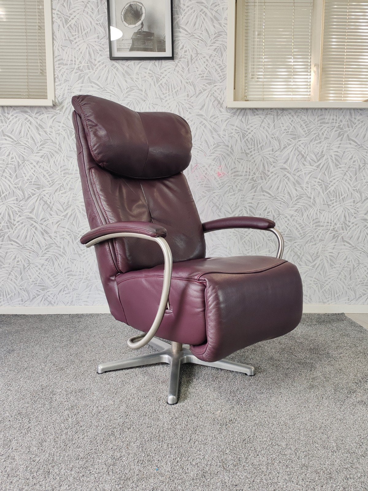 Himolla leren handmatig bedienbare relaxfauteuil, Gebruikt, Info@himolla.com, Modern, Comfort, 75 tot 100 cm