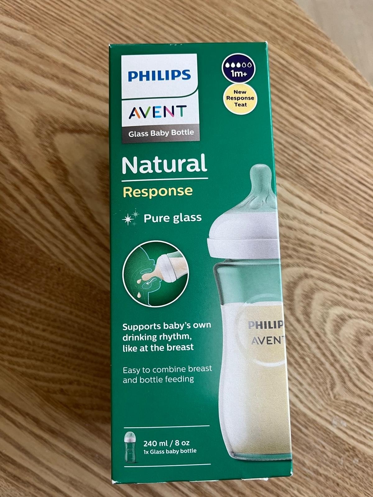 Philips Avent Natural Response Glazen Babyfles 240ml, Ophalen, Nieuw, Babyfles, Philips Avent