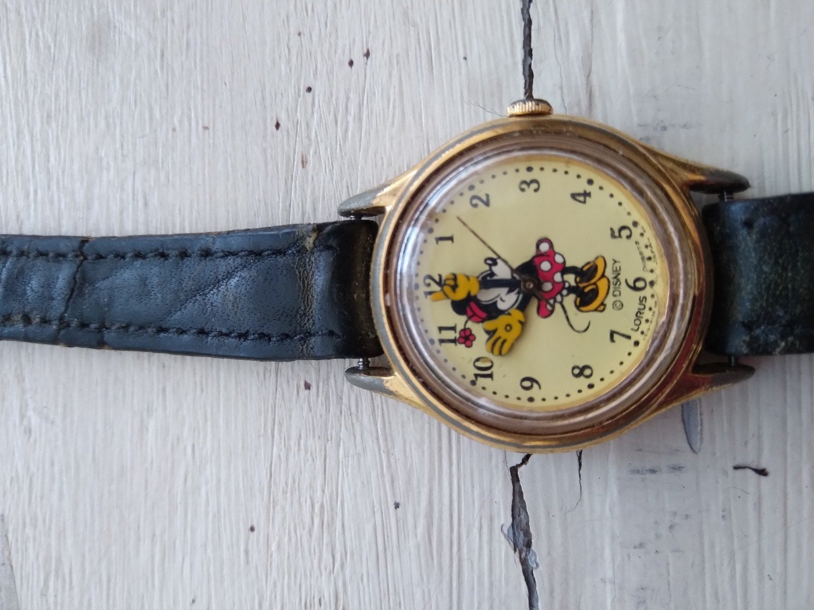 Vintage Disney Lorus Minnie Mouse Kinderhorloge, Ophalen of Verzenden, Gebruikt, Zwart, Meisje