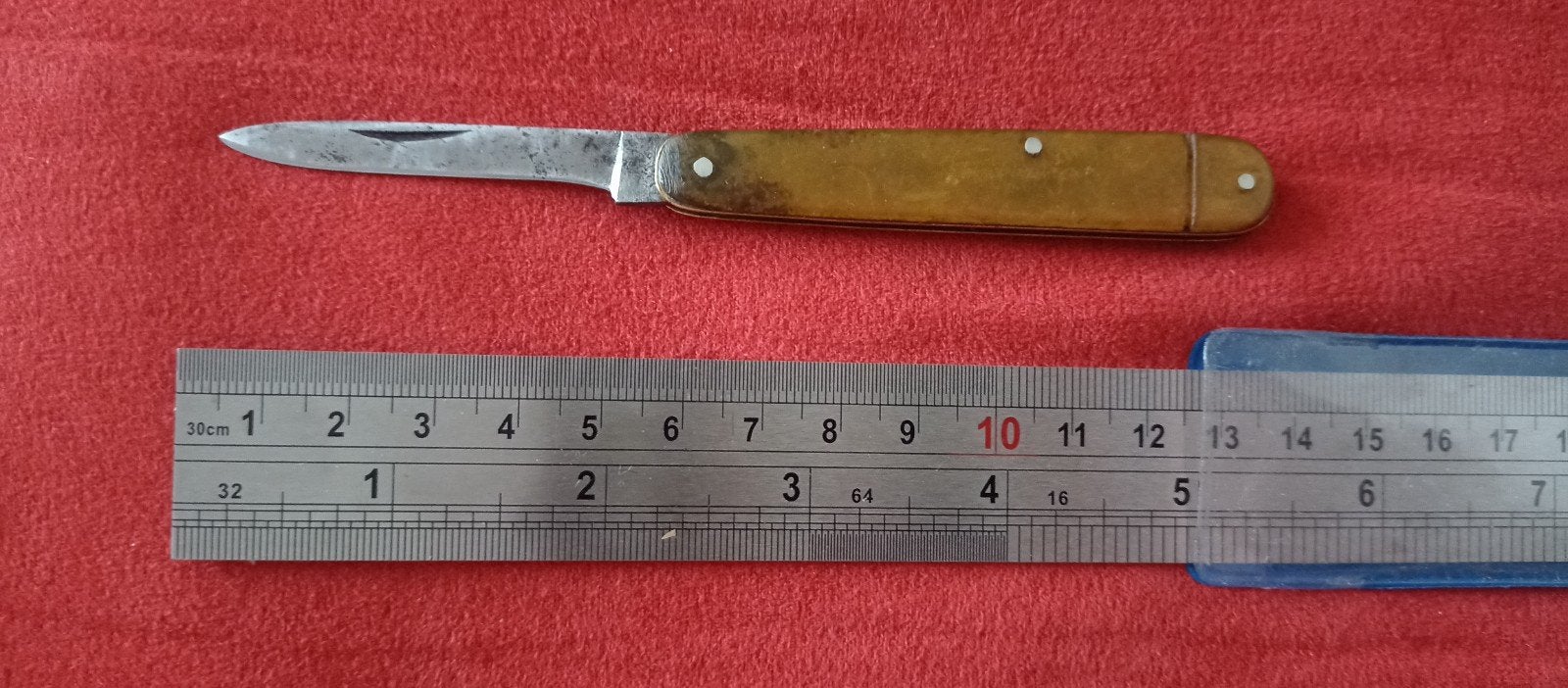 Vintage zakmes met geel handvat, Ophalen of Verzenden