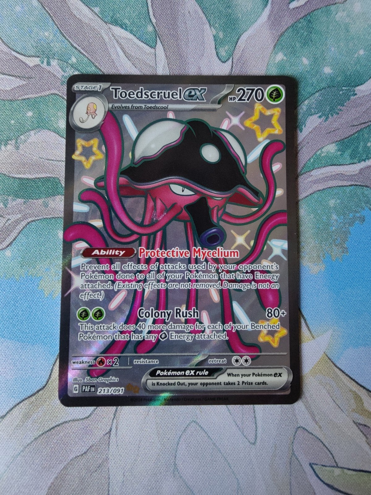 Pokemon paldean fates toedscruel ex full art 213/091, Ophalen of Verzenden, Nieuw, Losse kaart, Foil