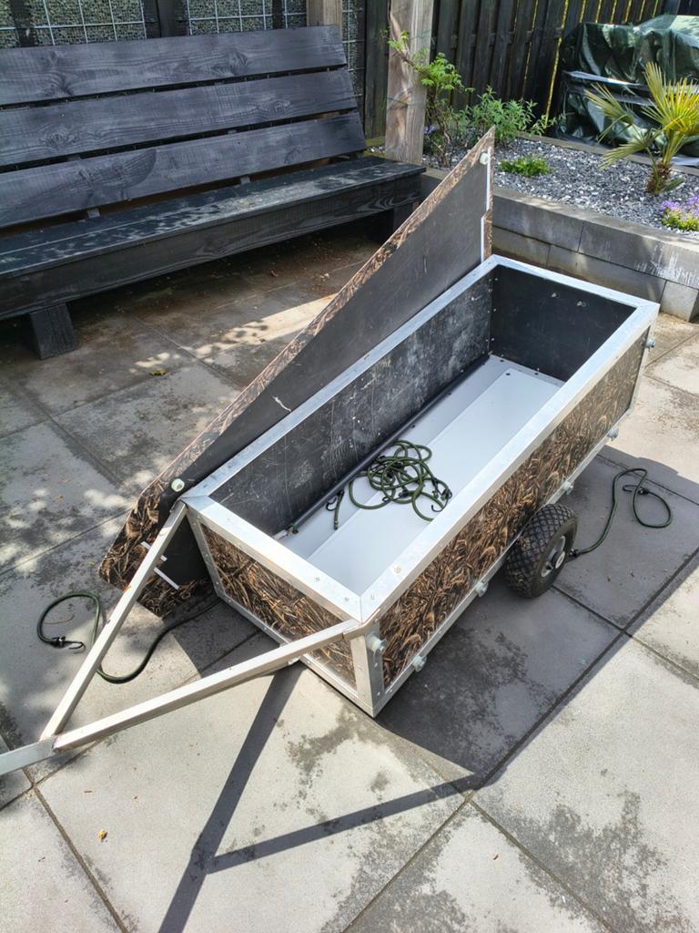 Stevige fietskar - Aluminium/RVS, Fietsen en Brommers, Fietsaccessoires | Aanhangers en Karren, Ophalen, Gebruikt, Bagagekar