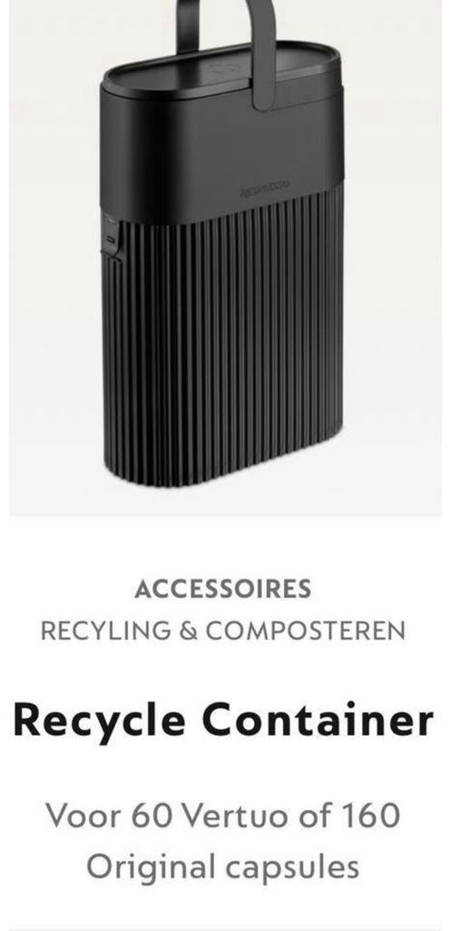 Nespresso recycle container voor cups – NIEUW, Overige typen, Nespresso, Nieuw, Ophalen of Verzenden