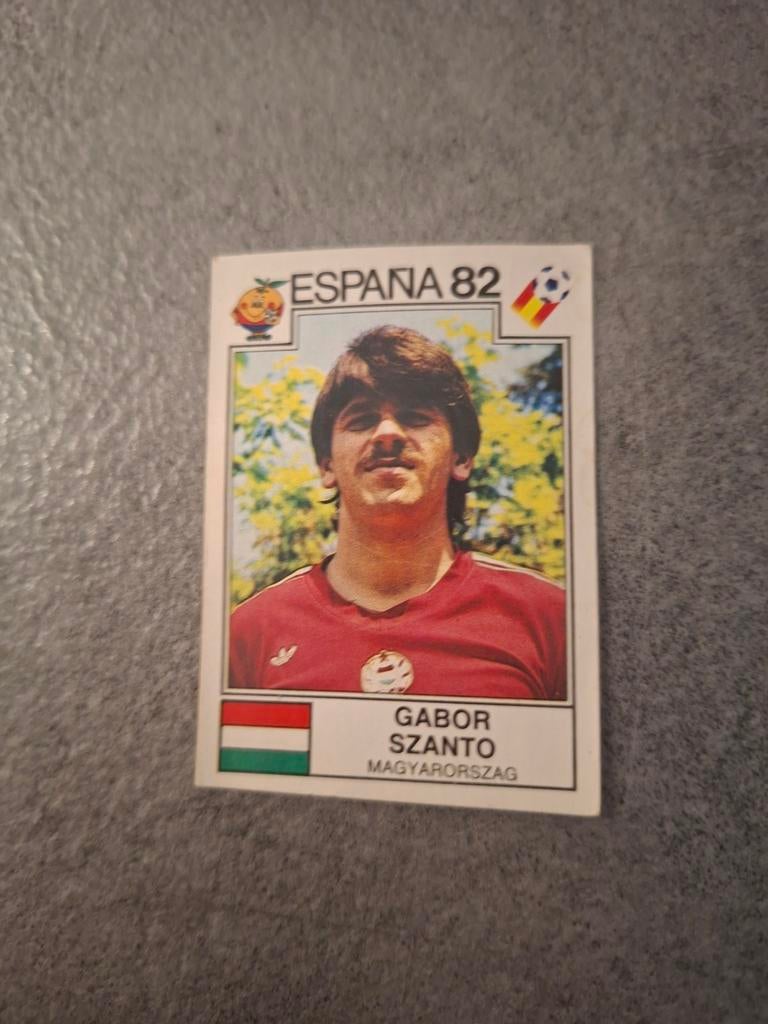 Panini sticker WK 82 Espana. Speler Gabor Szanto Hongarije., Verzenden, Zo goed als nieuw, Sticker