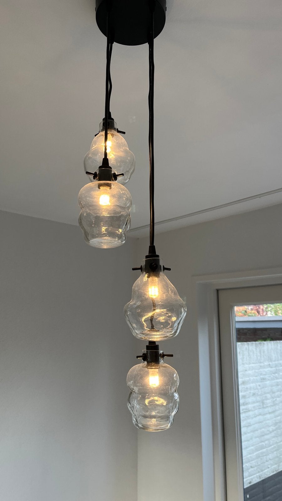 H&M Home Hanglamp Zwart 4-pits LED - Zo goed als nieuw, Ophalen, 50 tot 75 cm, Scandinavisch, Zo goed als nieuw