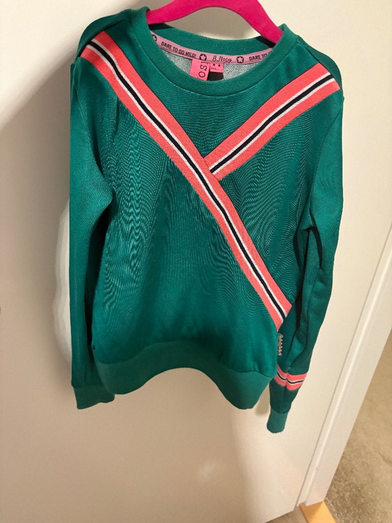 B nosy groen meisje sweatshirt, maat: 134/140, Meisje, Trui of Vest, Zo goed als nieuw, B nosy