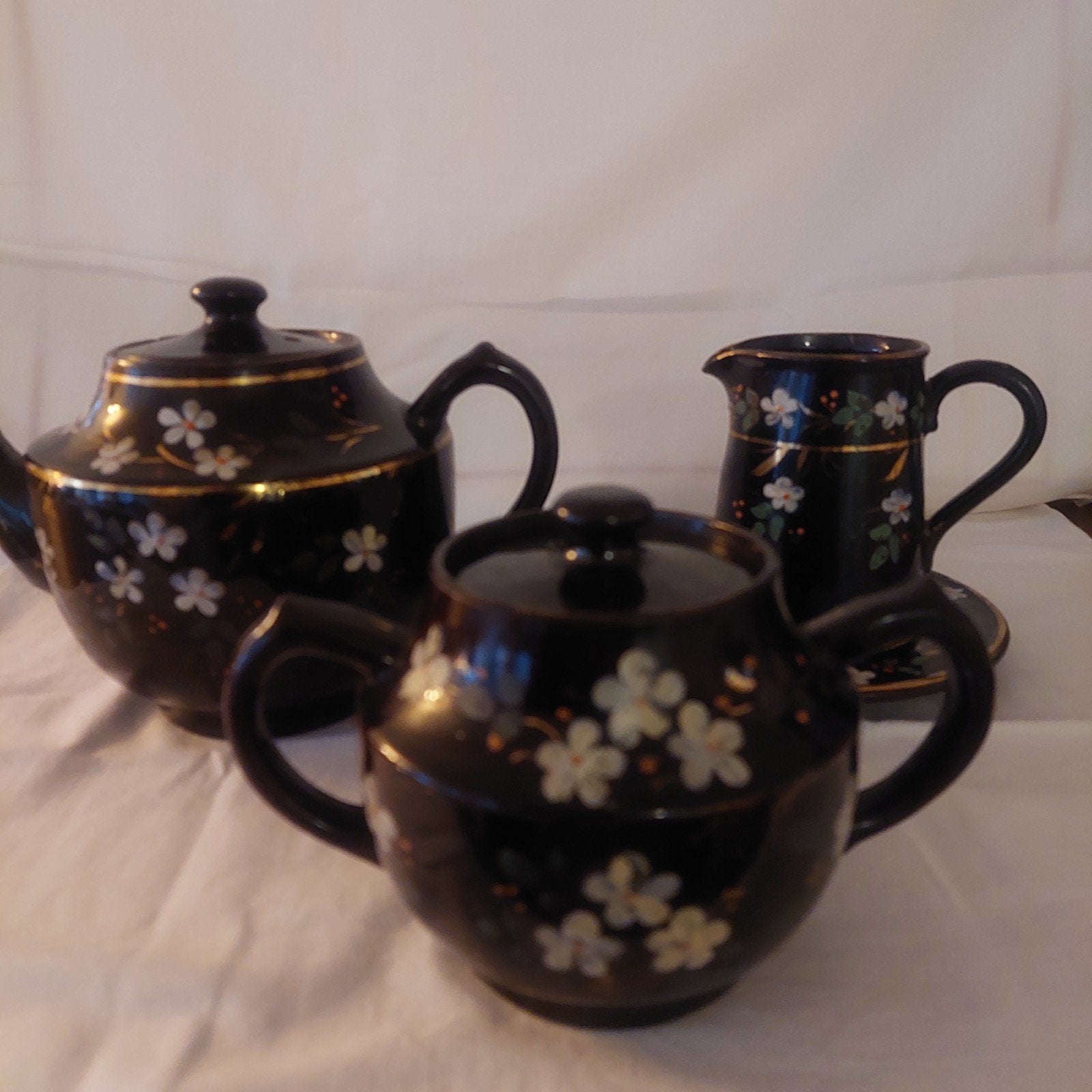 Vintage Koffie/Theepot met Suikerpot en Melkkan, Antiek en Kunst, Ophalen of Verzenden