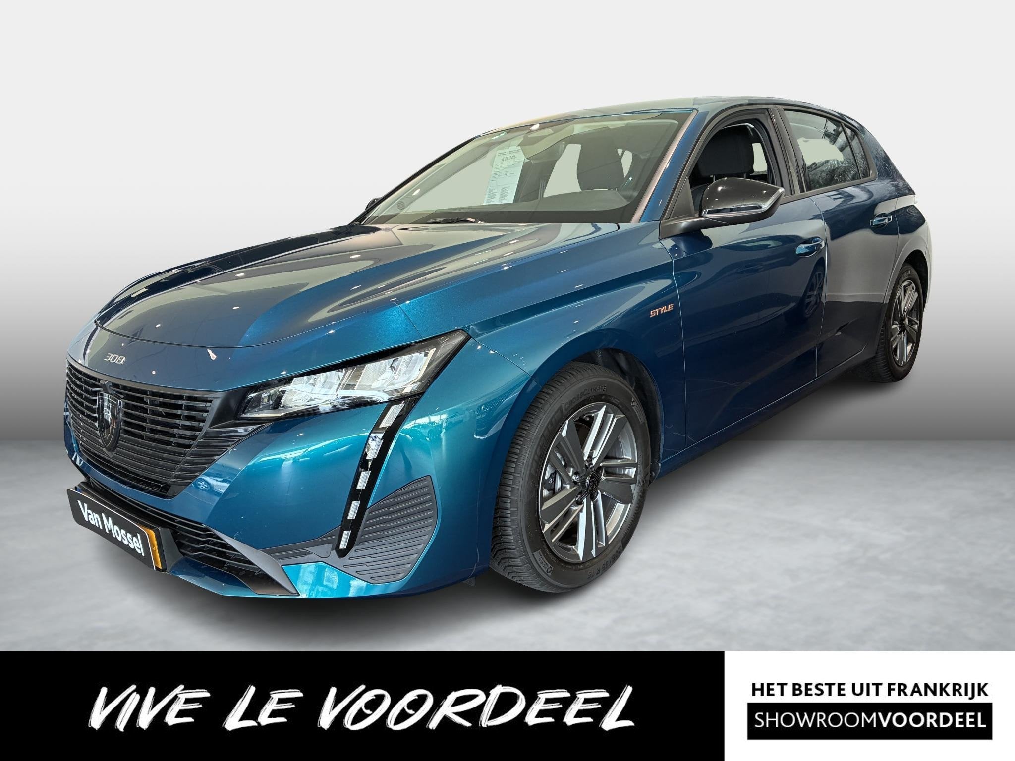 Peugeot 308 1.2 Hybrid 145 e-DCS6 Style | Automaat | Climate, Auto's, Stof, Gebruikt, Euro 6, Blauw