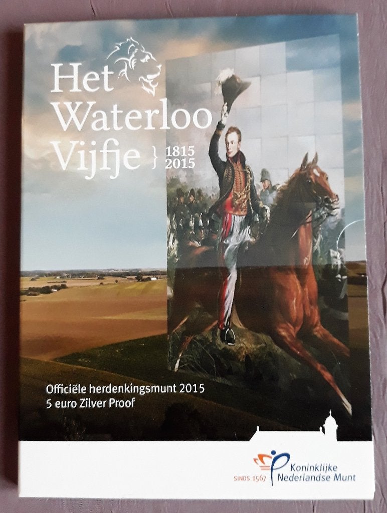 Waterloo vijfje Nederland 2015 - zilver PROOF in blister, Ophalen of Verzenden, Koningin Beatrix, Euro's, Zilver