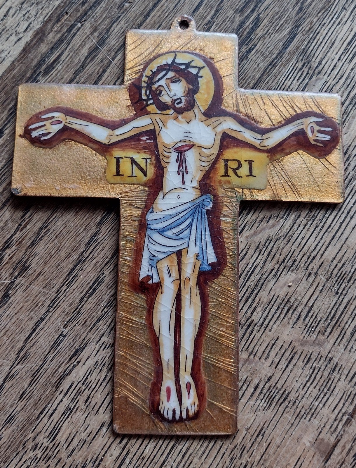 Geëmailleerd kruis, Verzamelen, Religie, Ophalen of Verzenden, Zo goed als nieuw