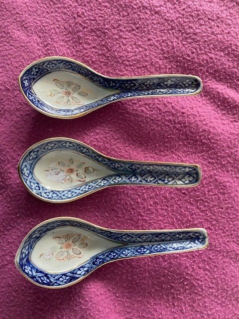3 chinese lepels soeplepels, Ophalen of Verzenden, Gebruikt, Overige materialen