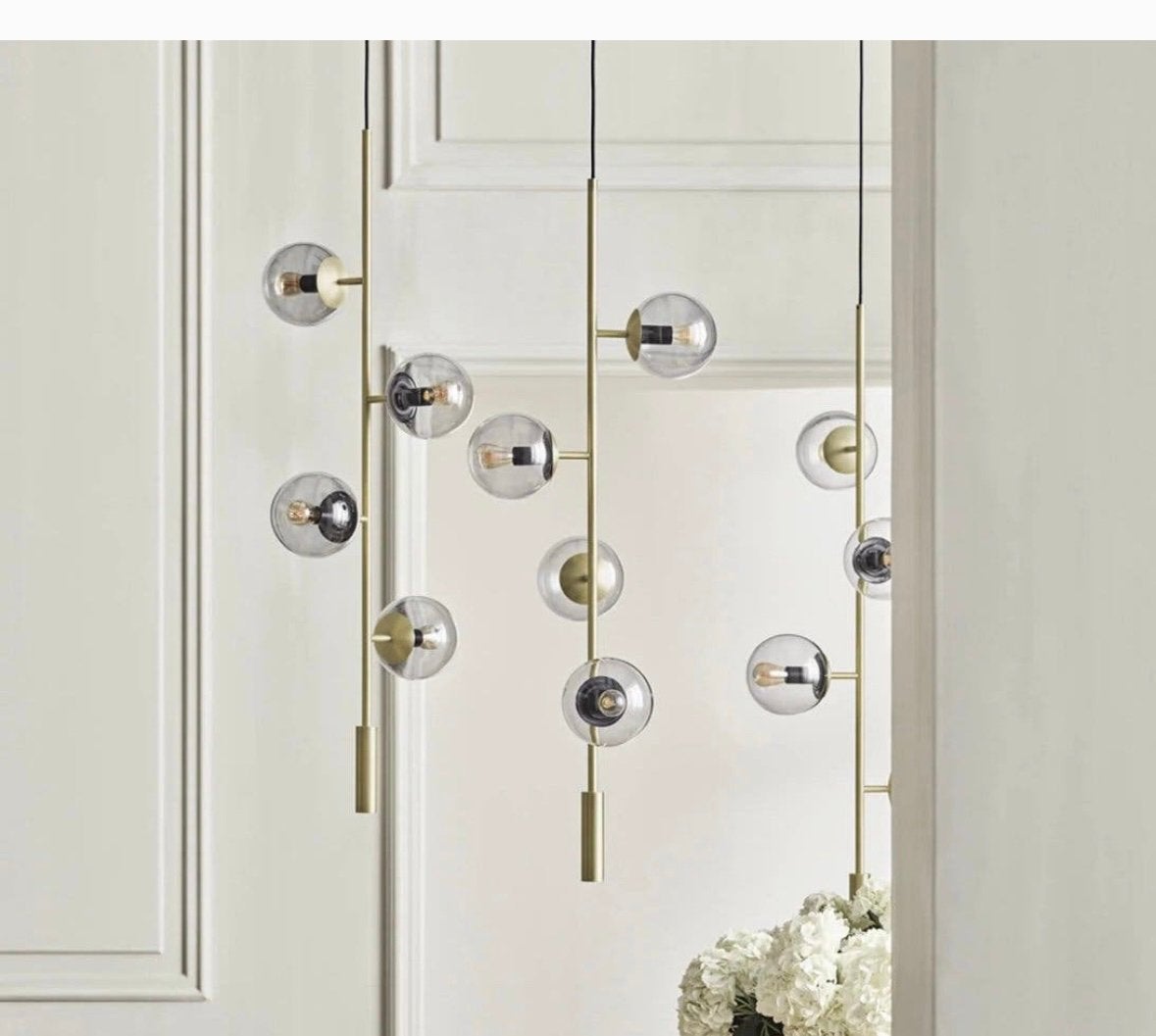Bolia Orb Hanglamp Messing – Designlamp met Glazen Bollen, Ophalen, Zo goed als nieuw