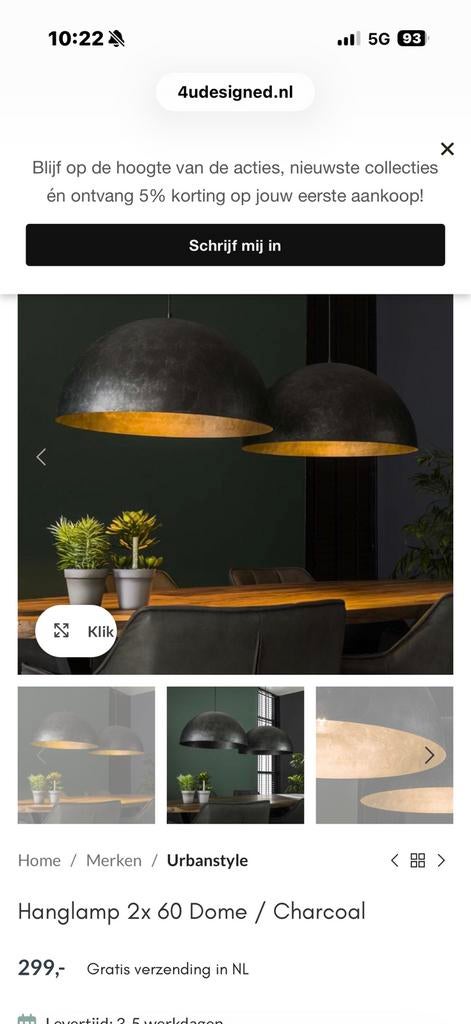 hanglampen eettafel, Huis en Inrichting, Ophalen, Zo goed als nieuw, Metaal, 75 cm of meer