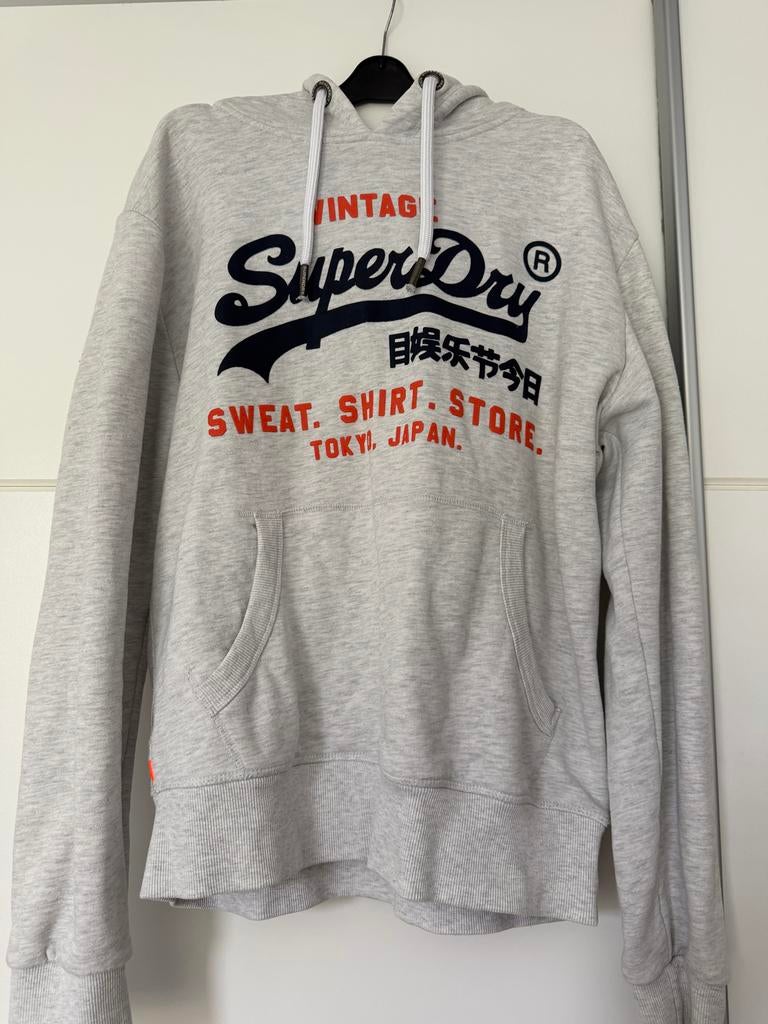 Superdry Vintage Hoodie Maat L - Zo goed als nieuw, Ophalen of Verzenden, Zo goed als nieuw, Maat 52/54 (L), Grijs