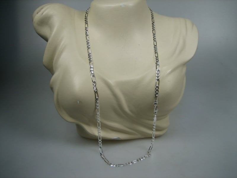Zilveren figaro ketting, zie onze webshop antiekjuwelier, Sieraden, Tassen en Uiterlijk, Verzenden, Nieuw, Zilver, Zilver