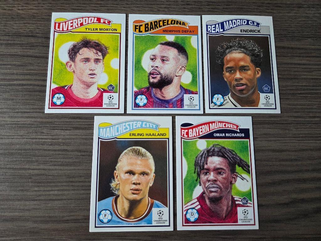 5 verschillende Topps living set trading cards o.a. Rookies, Ophalen of Verzenden, Nieuw, Buitenlandse clubs, Poster, Plaatje of Sticker