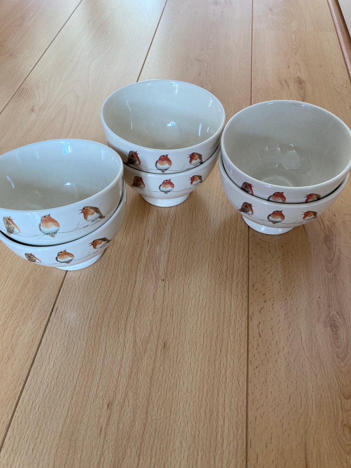 6 grote schaaltjes/kommen van het servies Jet Redbreast, Huis en Inrichting, Keuken | Servies, Ophalen of Verzenden, Zo goed als nieuw