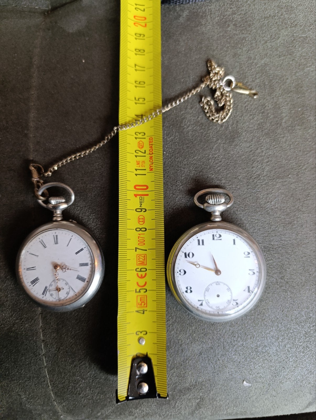 2 Antieke Zakhorloges - Zoldervondst, Overige merken, Zakhorloge, Ophalen of Verzenden, Met ketting