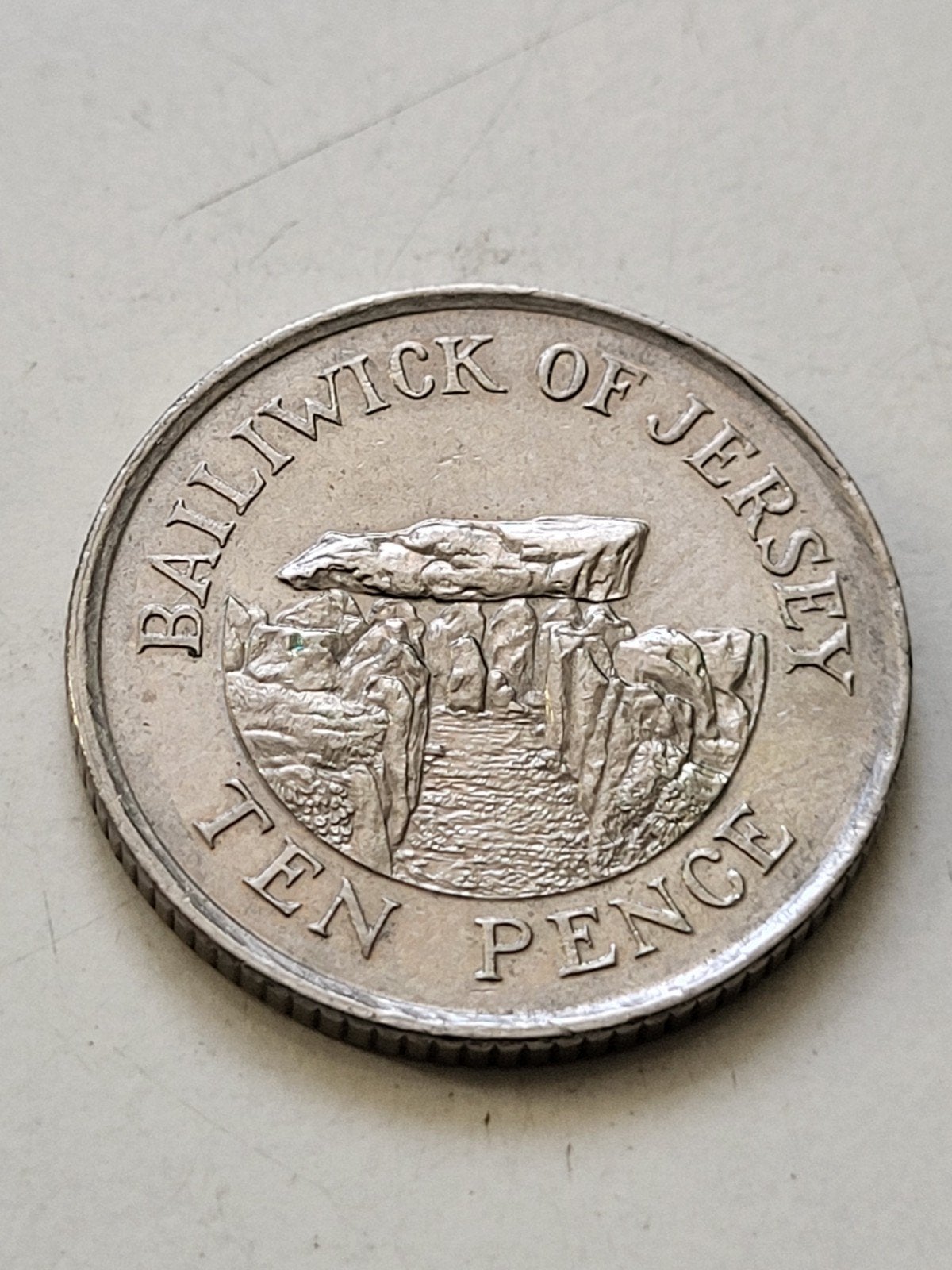 Munt 1992 Bailiwick of Jersey ten pence, Ophalen of Verzenden, Overige landen, Losse munt