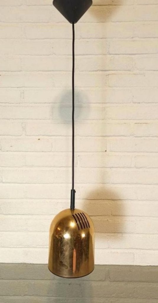 Vintage Design Gouden Hanglamp, Tweedehands, Tweedehands, Ophalen of Verzenden, Metaal