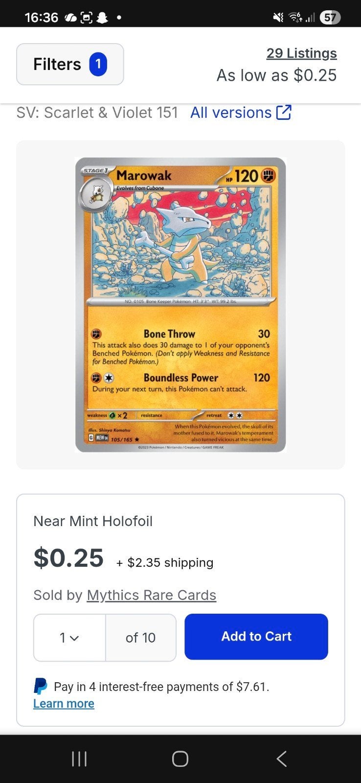 Pokémon marowak, Ophalen of Verzenden