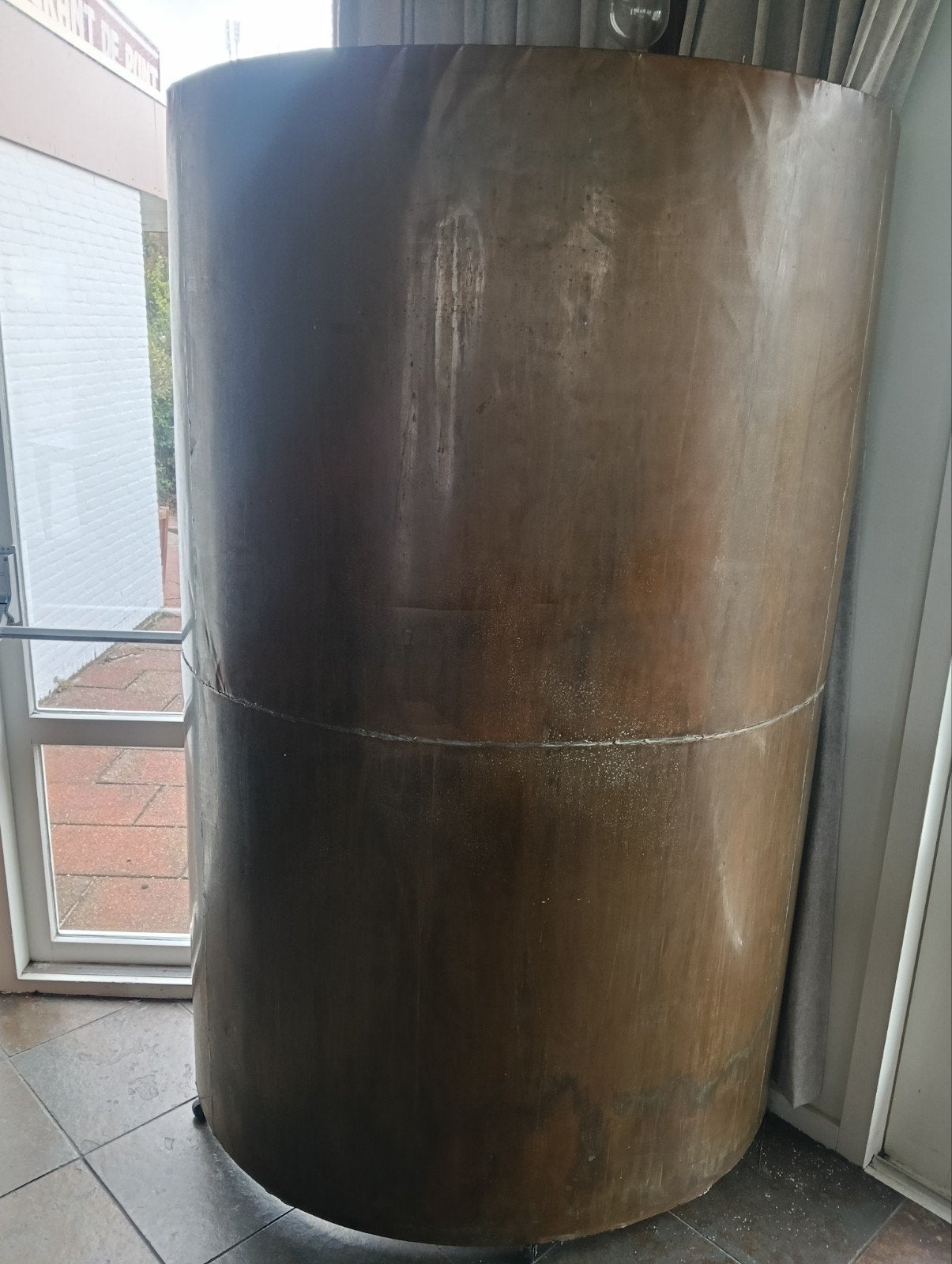 Scheidingswand/scherm op wieltjes, koper/bronskleur, Ophalen, Gebruikt
