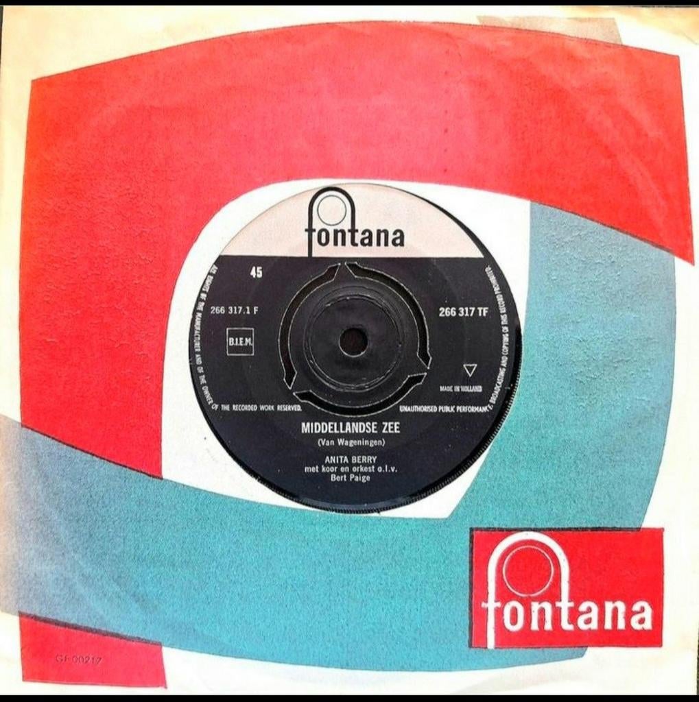7"/SINGLE  ANITA BERRY - Middellandse Zee, Ophalen of Verzenden, Gebruikt, Pop