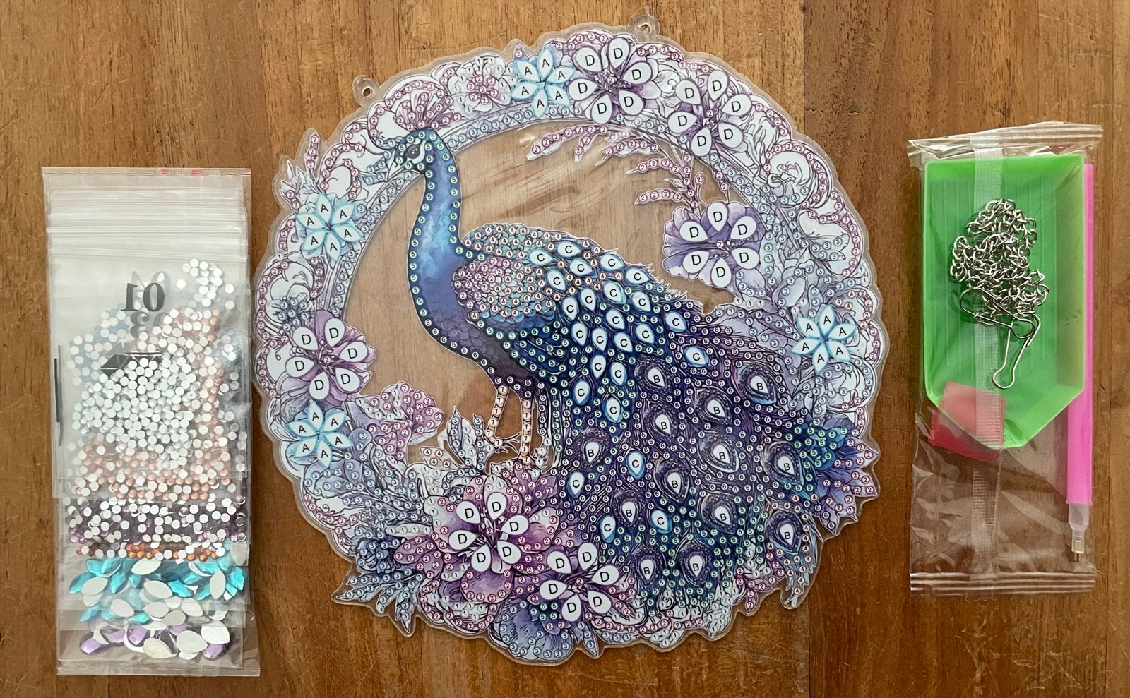 Diamond Painting Pauw Raamhanger - Ronde Steentjes Nieuw, Zelfklevend, Nieuw, Meerkleurig, Ophalen of Verzenden