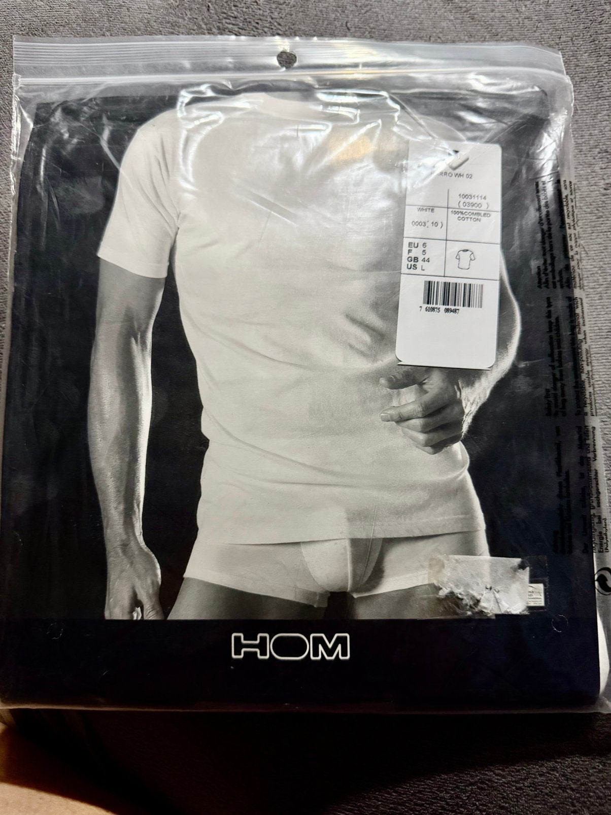 Heren T-shirt - maat 6 - Hom - NIEUW in de verpakking, Verzenden, Wit, HOM, Hemd