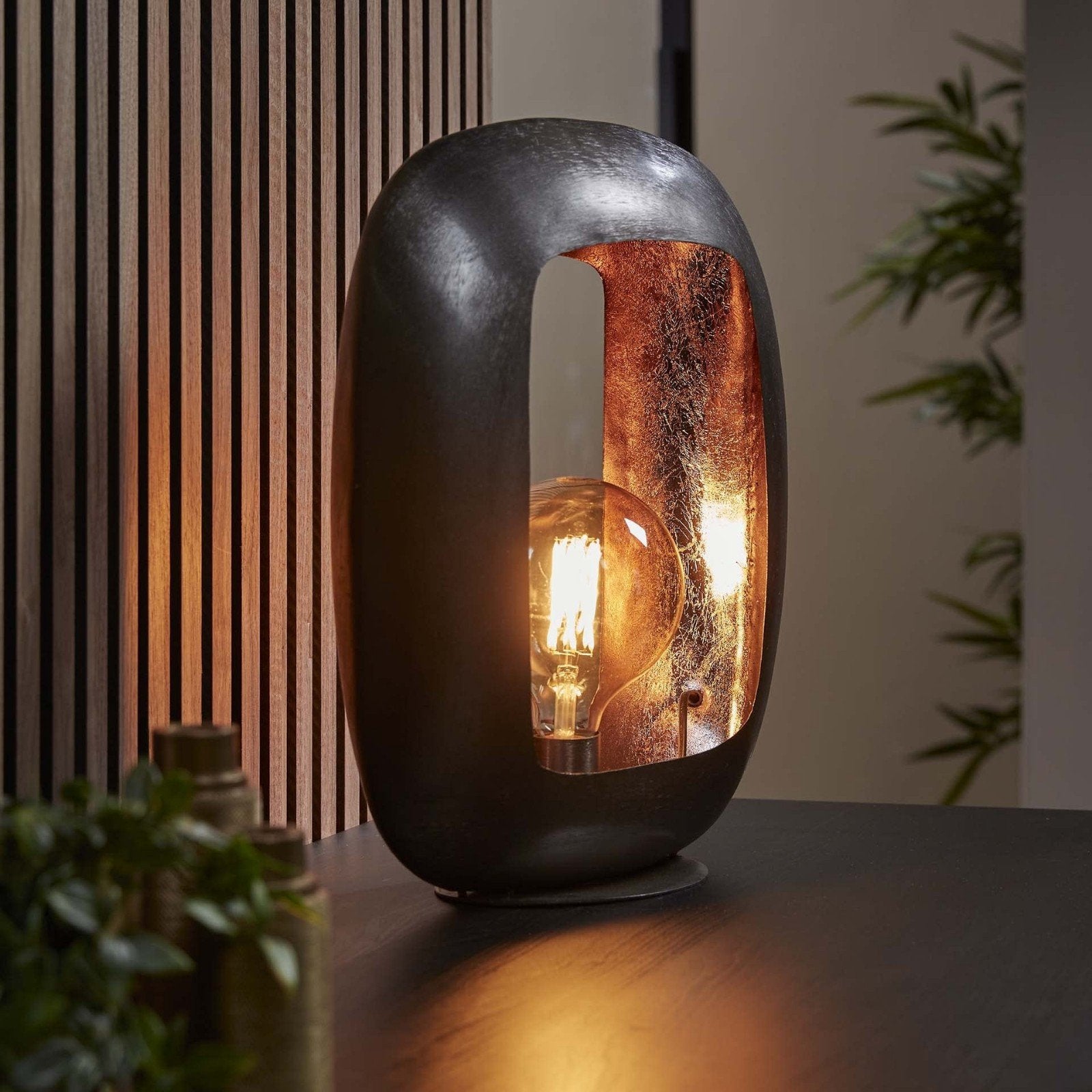 Induststriele Tafellamp Arch XL Zwart nikkel, Ophalen, Nieuw, E27 (groot), Sfeerlamp