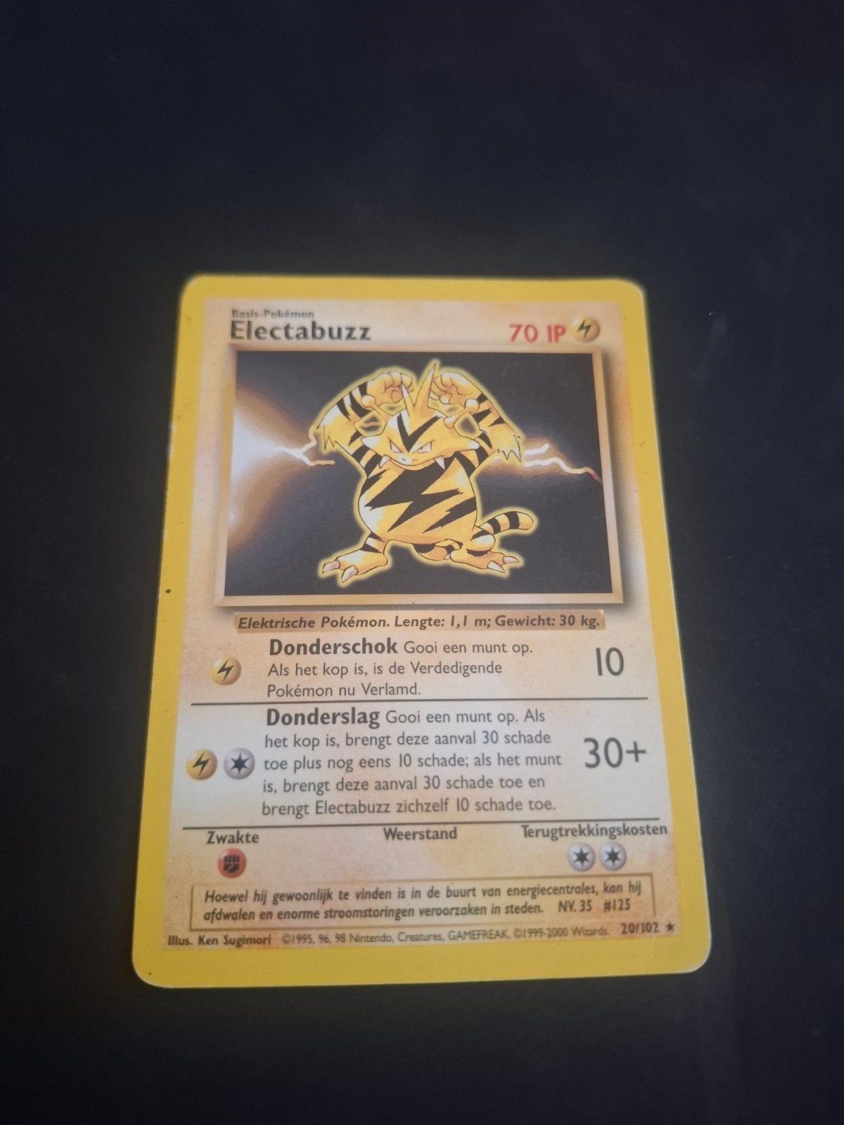 Pokémon Kaart Electabuzz 20/102 (Basis-Pokémon), Hobby en Vrije tijd, Verzamelkaartspellen | Pokémon, Ophalen of Verzenden, Gebruikt