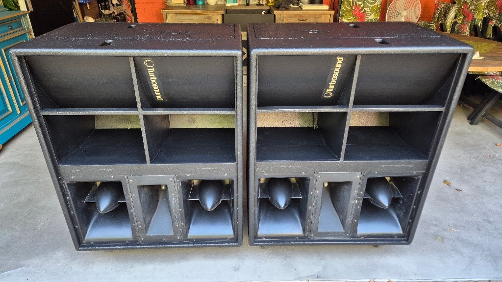 TMS-3 Turbosound  V-serie Hoorns 3-way Speaker vintage audio, Ophalen, Gebruikt, 1000 watt of meer, P.A.