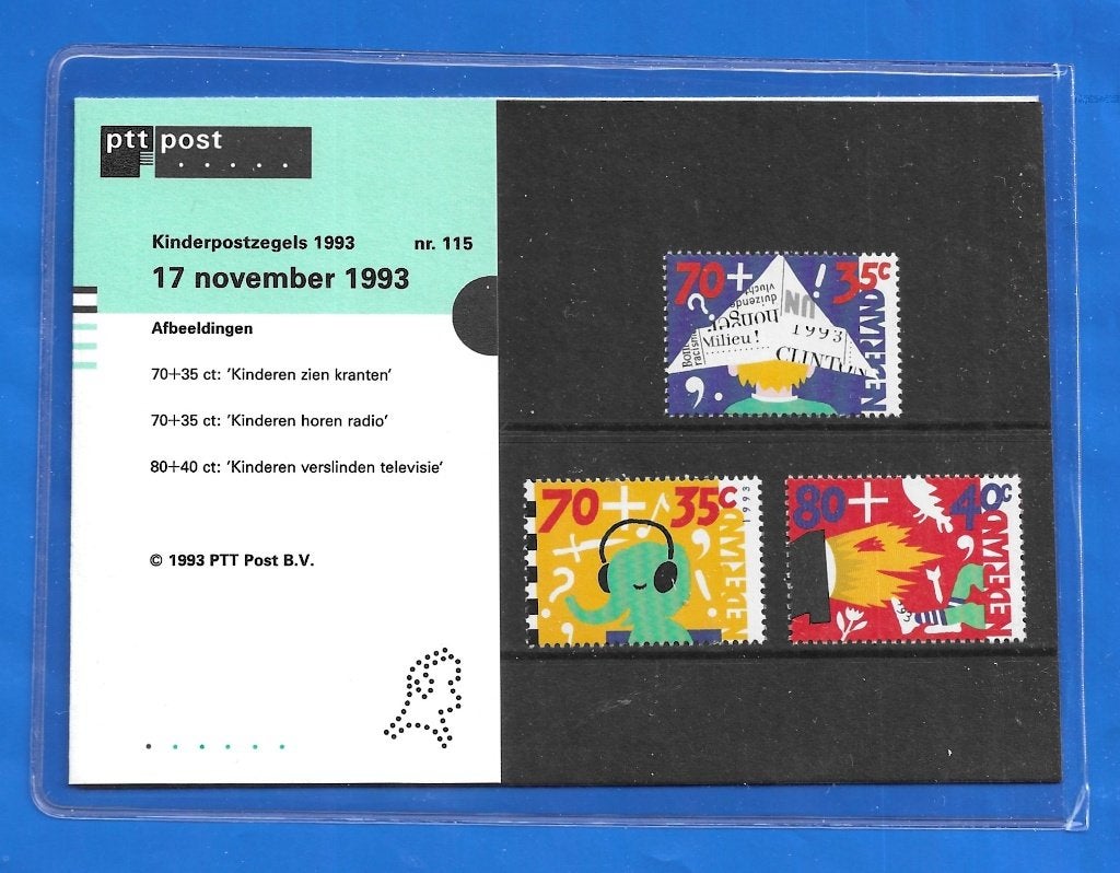 PTT Mapje 115 - Kinderpostzegels 1993 - NVPH 1575/1577, Verzenden, Na 1940, Postfris