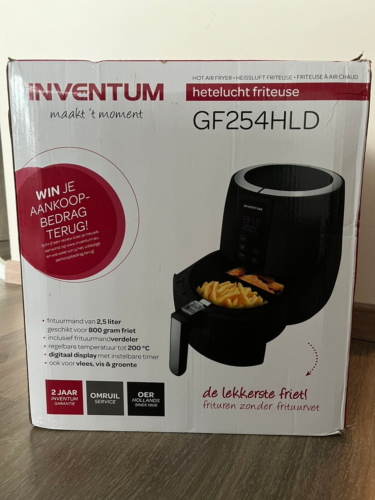 Inventum airfryer / hetelucht friteuse (nieuw in doos), Ophalen of Verzenden, Nieuw, Airfryer, 750 t/m 999 gram