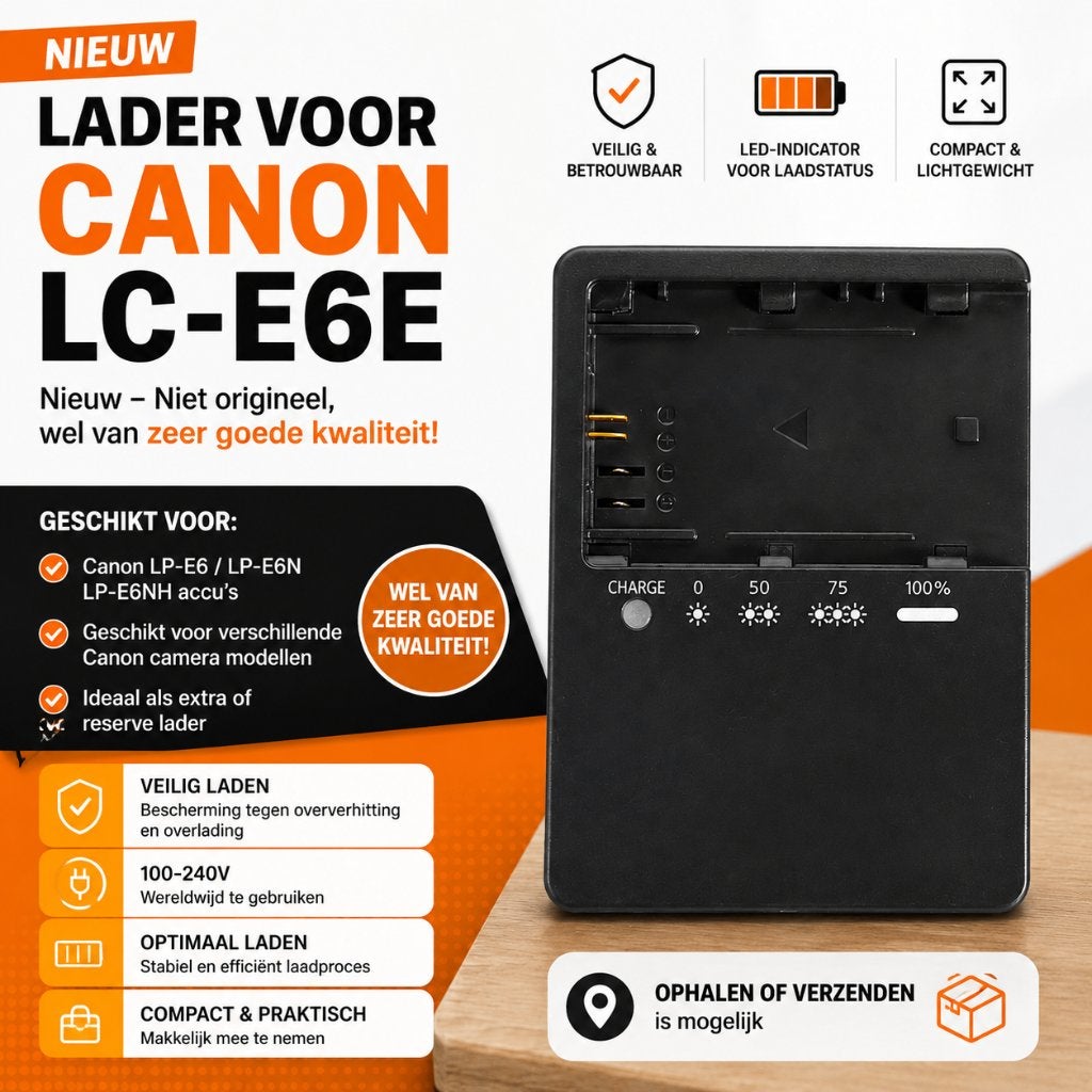 Lader voor Canon LC-E6E - Nieuw, Nieuw, Ophalen of Verzenden