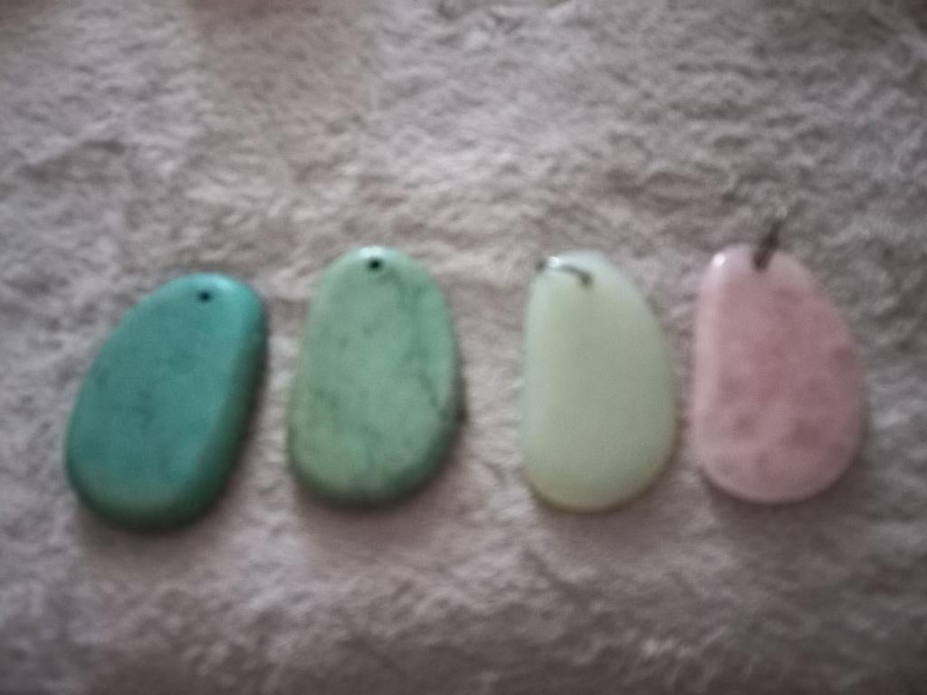 4 edelstenen hangers 3 x 5 cm, Sieraden, Tassen en Uiterlijk, Edelstenen, Ophalen of Verzenden, Nieuw
