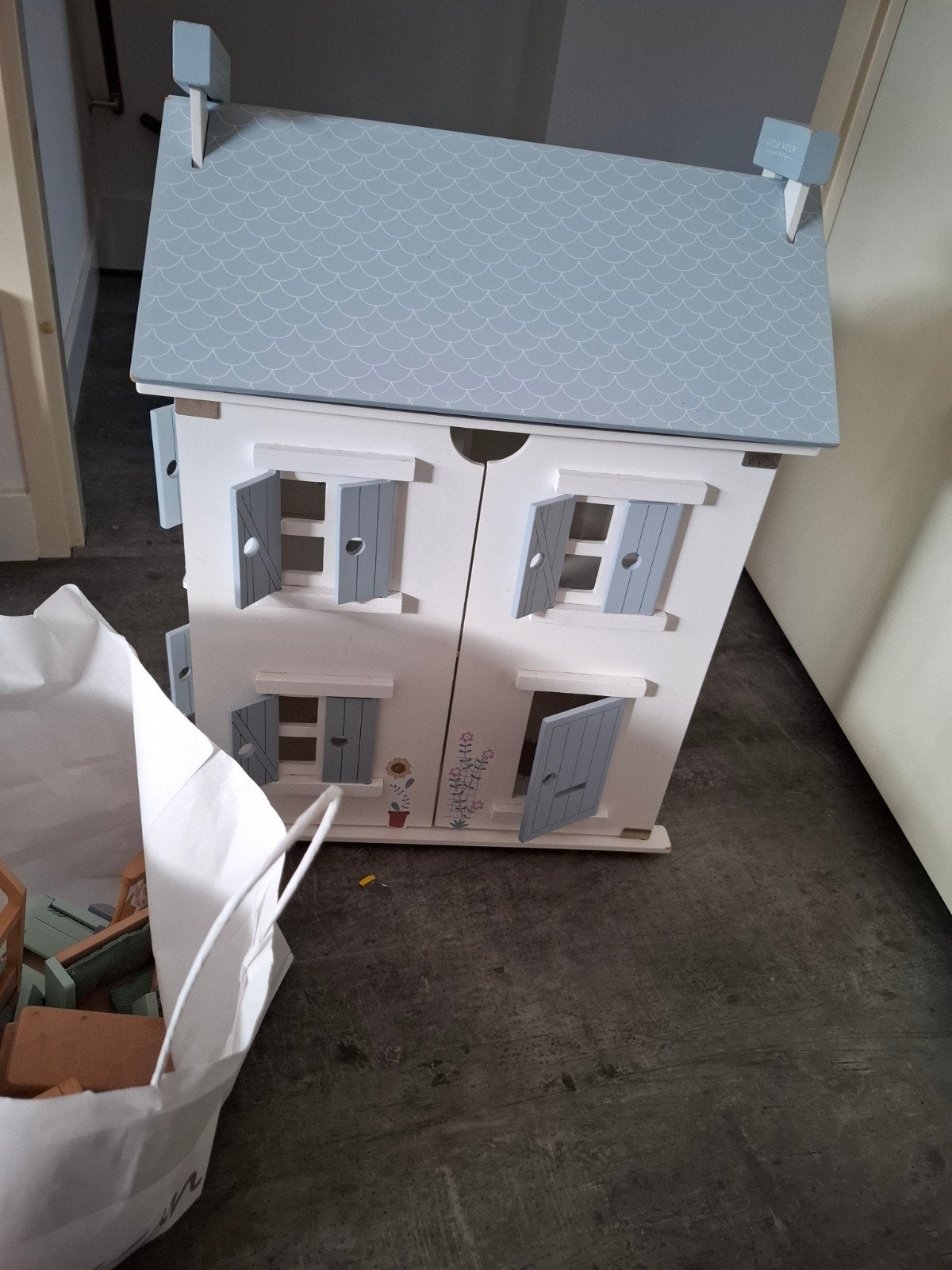 Little Dutch Houten Poppenhuis met Meubeltjes, Ophalen, Gebruikt, Poppenhuis